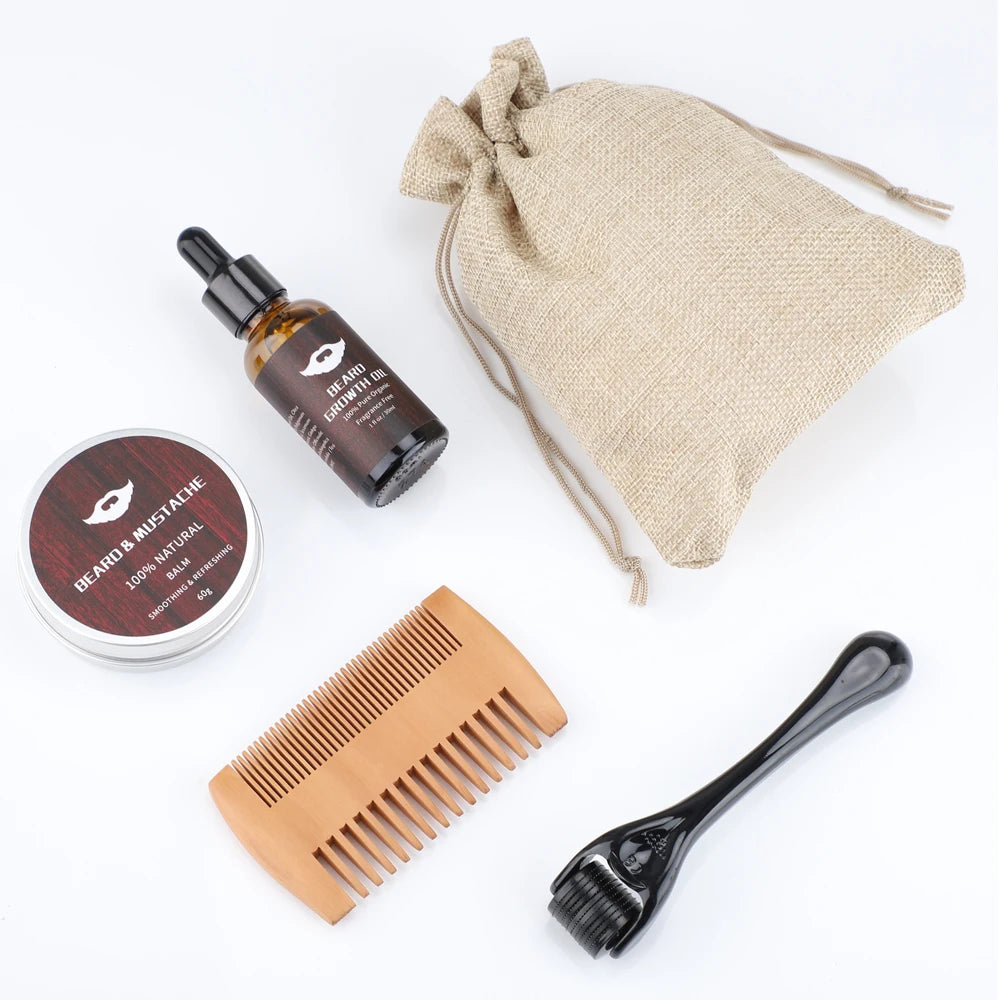 4pcs/set Beard Growth Kit Hair