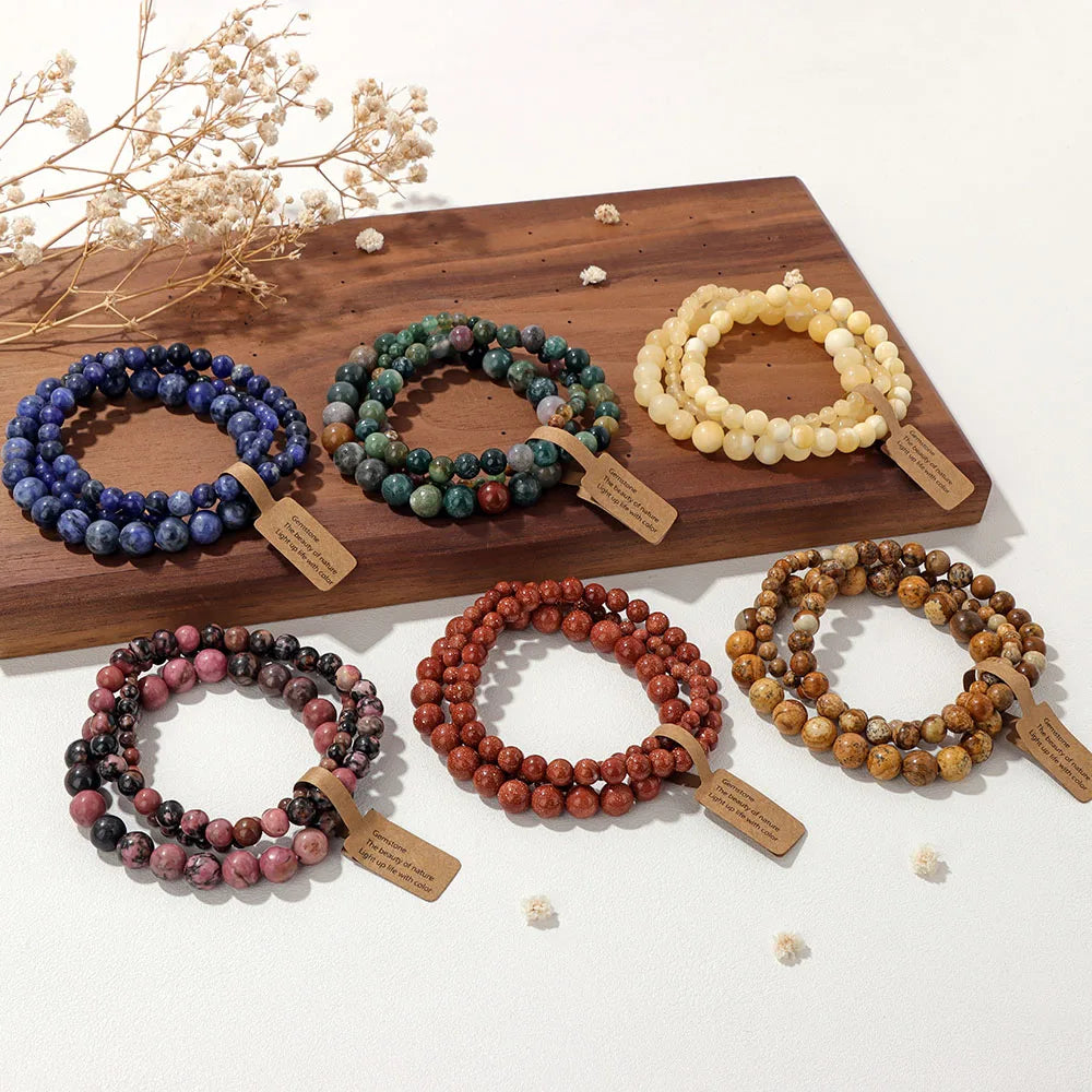 Natural Stone Bracelet Set Of 3