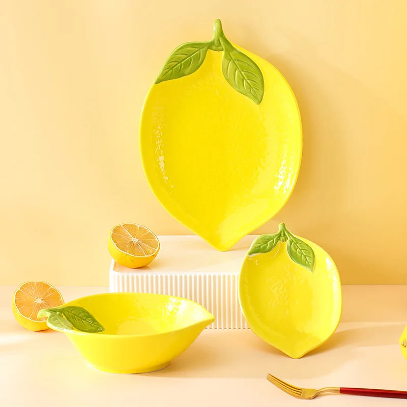 Lemon Shaped Ceramic Bowl