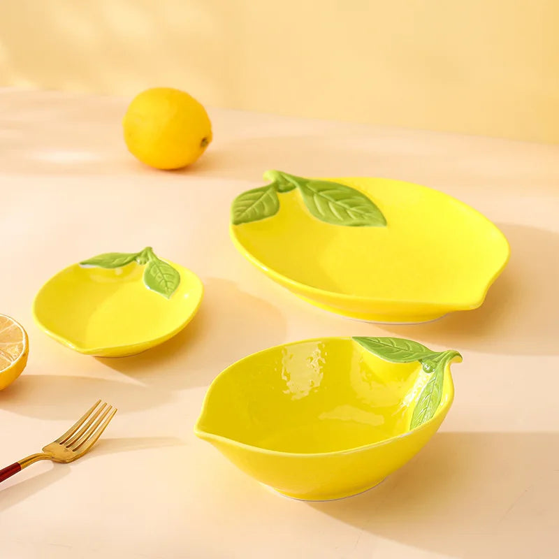 Lemon Shaped Ceramic Bowl