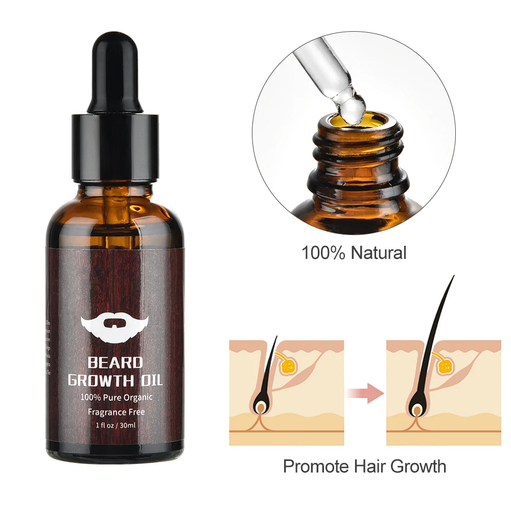 4pcs/set Beard Growth Kit Hair